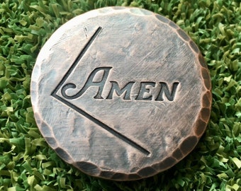 Amen Corner - Augusta Hand Stamped 1.25” Golf Ball Marker COPPER - Masters