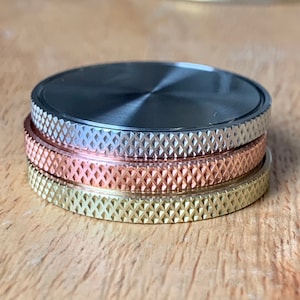 1.25&quot; CNC Milled Diamond Knurled Edge Blank - Ball Markers / Challenge Coins . Great for stamping and Laser engraving! EDC/Haptic/Worry Coin