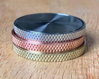 1.25" CNC Milled Diamond Knurled Edge Blank - Ball Markers / Challenge Coins . Great for stamping and Laser engraving! EDC/Haptic/Worry Coin