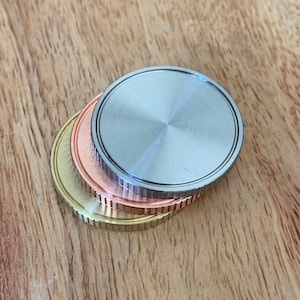 1.25&quot; CNC Milled Reeded Edge Blank - Ball Markers / Challenge Coins . Great for stamping and Laser engraving!
