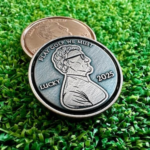 Lucky Penny Golf Ball Marker 1” - Solid Copper - Cool Abe Design