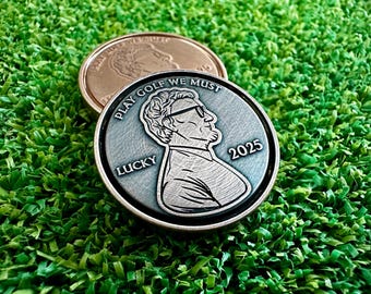 Lucky Penny Golf Ball Marker 1” - Solid Copper - Cool Abe Design