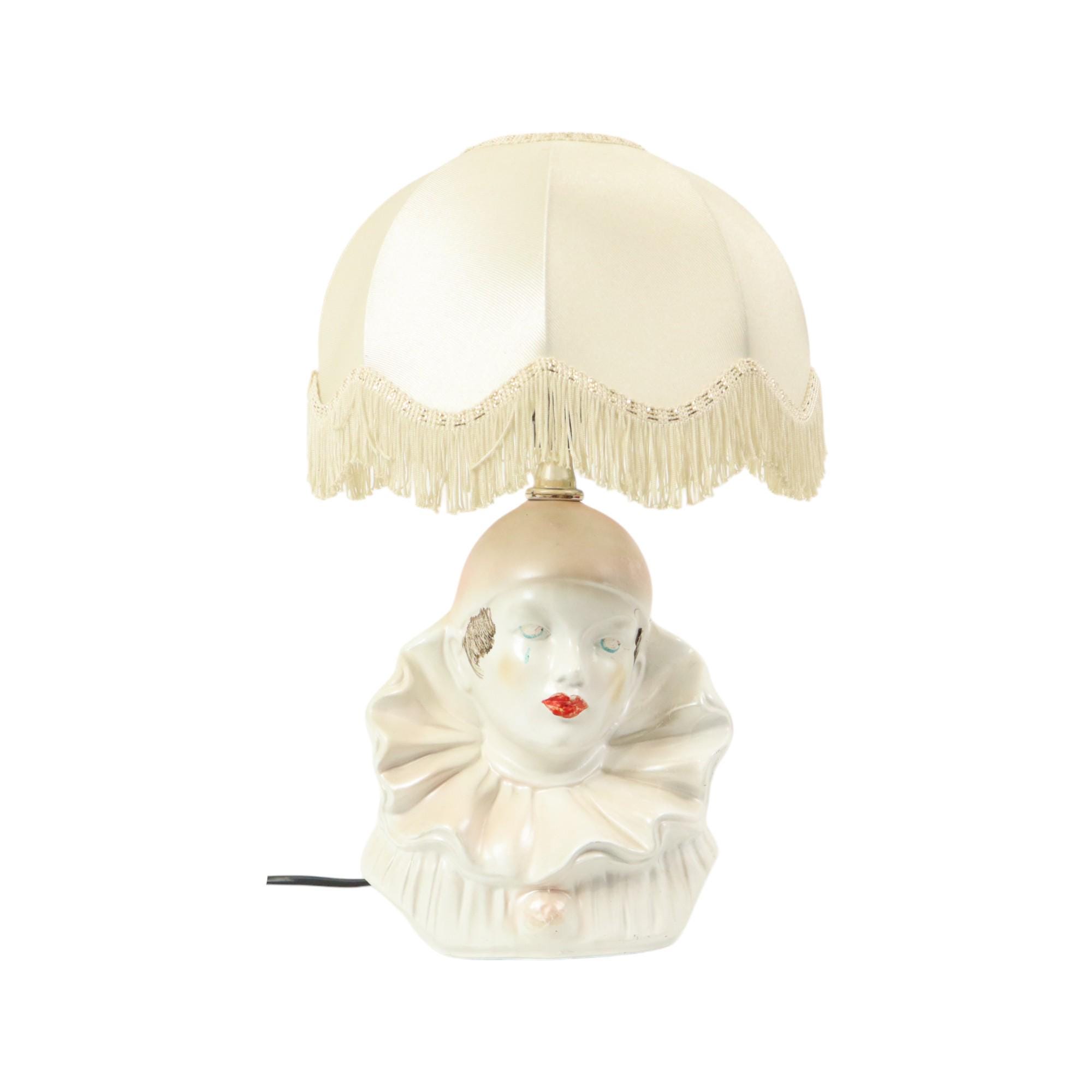 Jaren 70 Pierrot Lamp Tafellamp Gelakte Resine Frankrijk