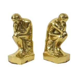 Italiaanse Messing Boekensteunen De Denker Rodin Regina 18cm