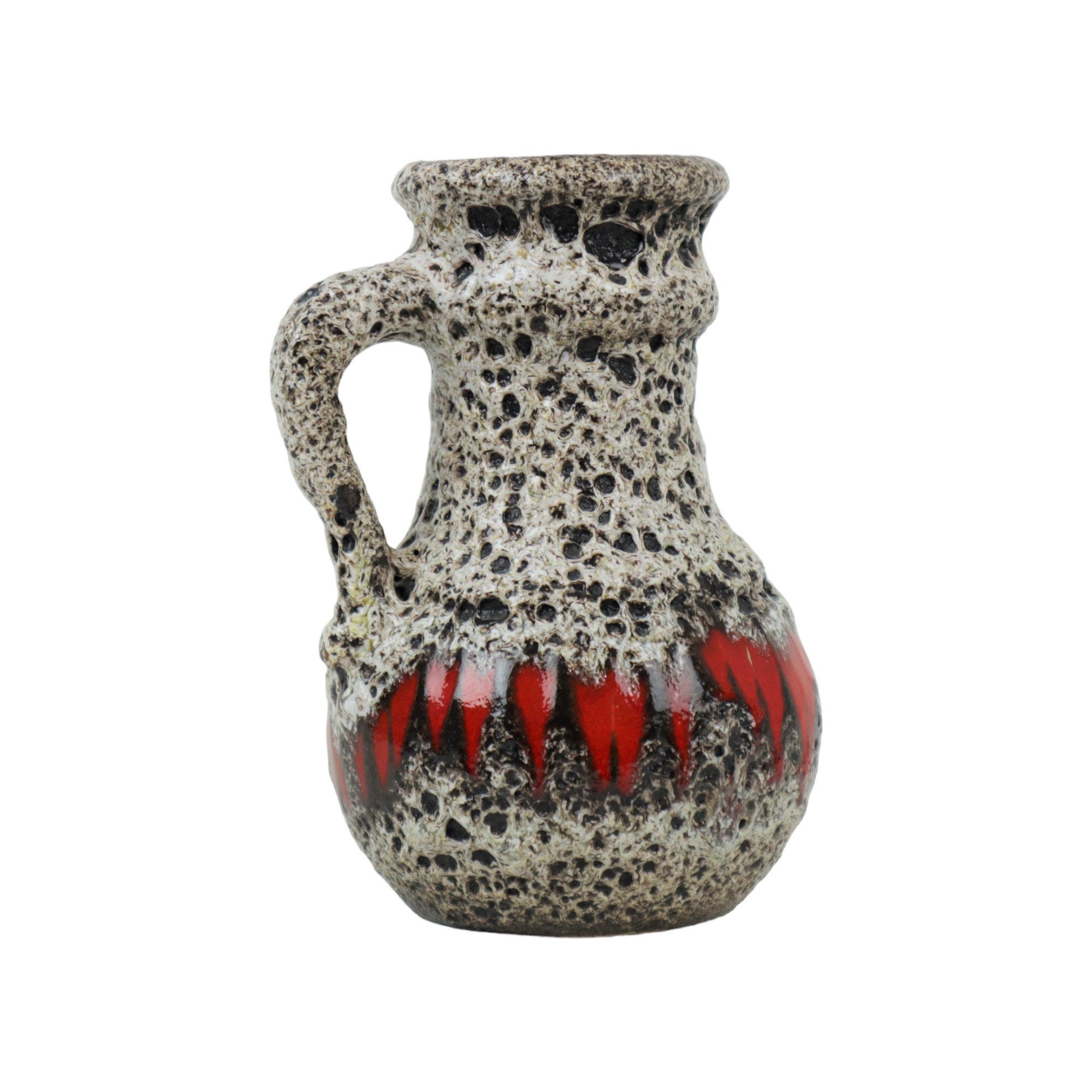 Prachtige Fat Lava Design Vaas West Germany Aardewerk
