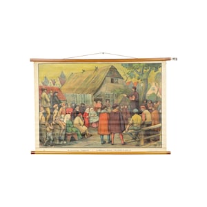 Educatieve Oude Schoolplaat Vaderlandse Geschiedenis De Hervorming Hagepreek 94x65cm
