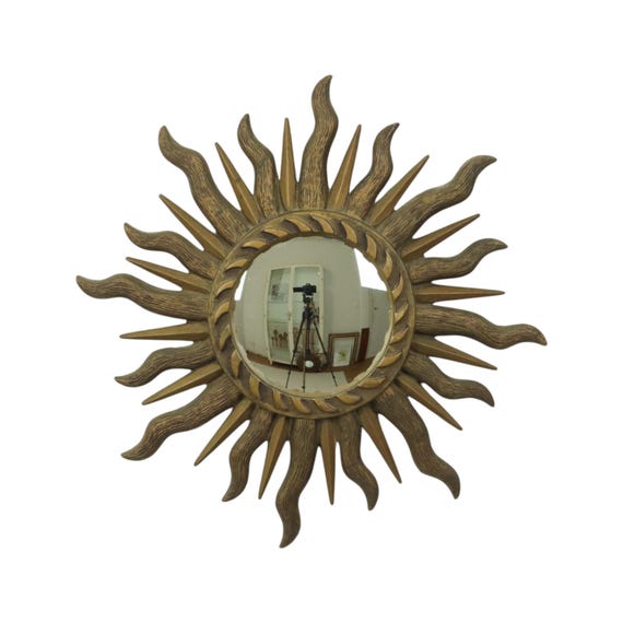 Sixties Sunburst Butler Spiegel Zonnespiegel Bol Glas Hars 43cm