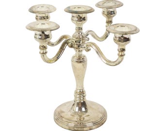 Vintage Kandelaar Verzilverd Metal Verstelbaar 20 cm