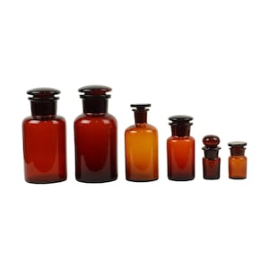 Echte Oude Apotheker Potten Medische Flessen Set Bruin Amber Glas