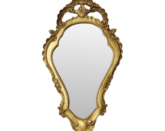 Mid Century Kuifspiegel Klassieke Gouden Franse Spiegel 63cm