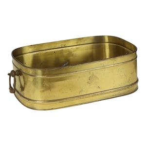 Grote Ovale Messing Bloembak Vintage XL Cache Pot 41 cm