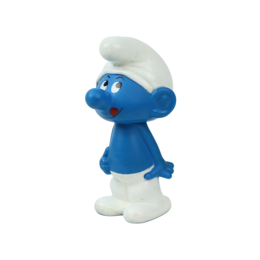 Figurine Pouet Grand Schtroumpf – Peyo 1983, Caoutchouc, Occasion