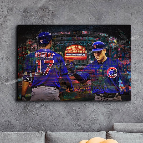 Wrigley Graffiti Bryzzo Tribute - Original art of 2016 Champs and two Forever Cubs