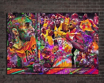Purple COLOR  #24 Graffiti Collage &quot;Dream&quot; Purple version 36x24 Ready to Hang Canvas Original by Memento