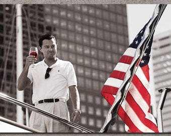 Wolf of Wall Street Art Made in America  24x16 Leo Di Caprio Canvas -Ready to Hang