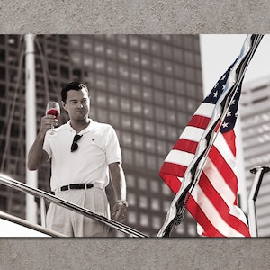 Wolf of Wall Street Art Made in America  24x16 Leo Di Caprio Canvas -Ready to Hang
