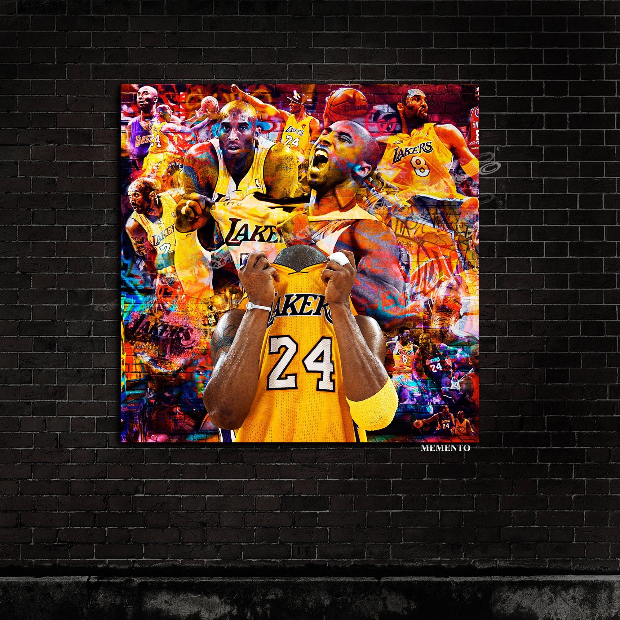 LA Lakers 24 Kobe Bryant Block Giant Wall Art Poster