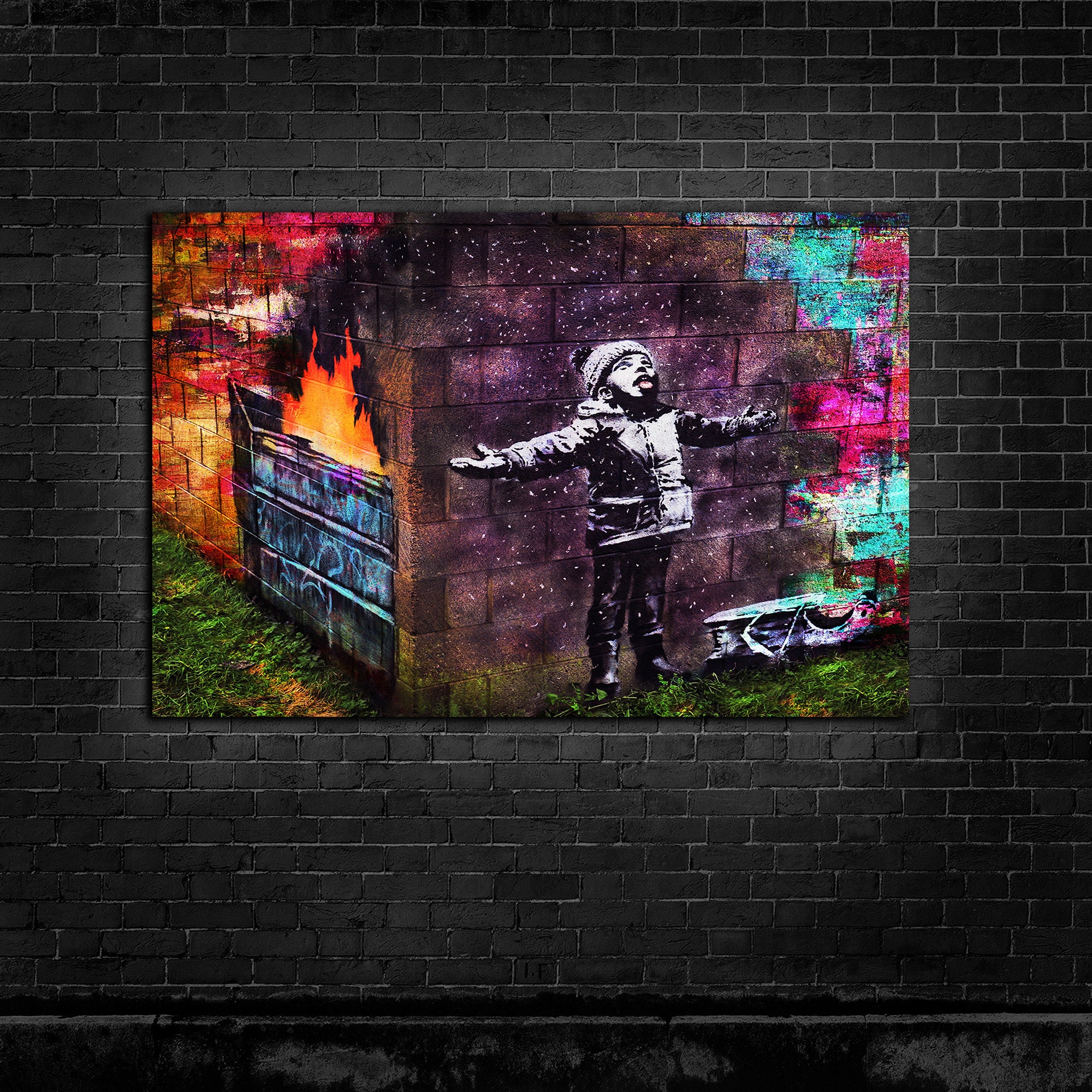 NEW Banksy Seasons Greetings Graffiti Art 36x24 Ready to Hang Etsy UK