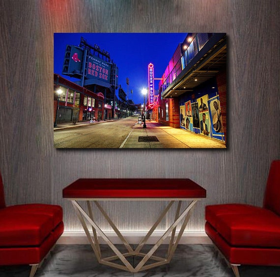 Outside Fenway Park In Boston House Of Blues Print Boston Streets36x24 Ready To Hang Canvas