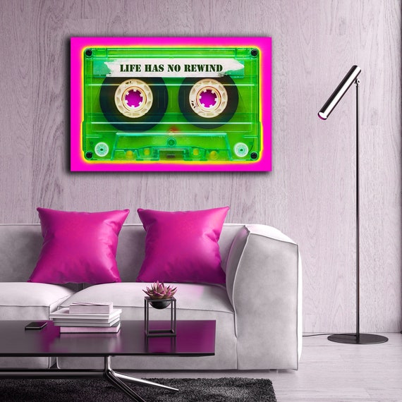 80s Neon Bum Bag Cassette Tape Print 80s Neon Bum Bag Cassette Tape Print