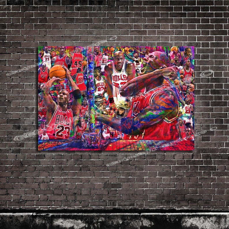 New Michael Jordan 23 Graffiti Bulls Collage Last | Etsy