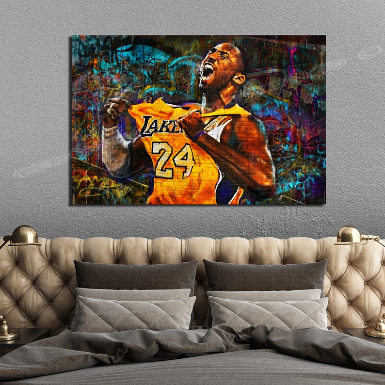 Kobe Bryant Graffiti Wall LEGEND 24 forever 36x24 Etsy