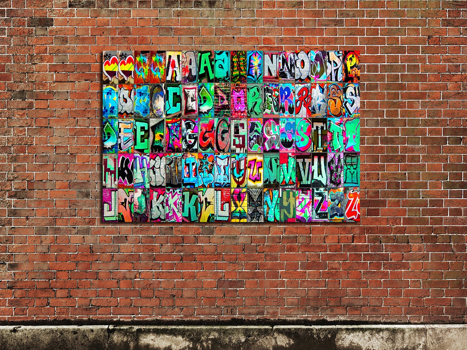 Modern street art Fashion font alphabet. Wall art urban fonts for