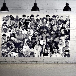 Old School Hip Hop Legends Rap Stars Collage Huge piece of art Run D MC, LL Cool 36x24 Ready to Hang