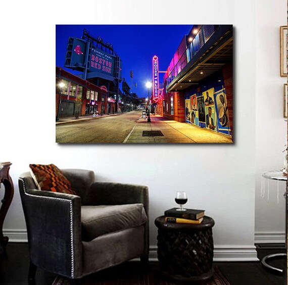 Outside Fenway Park In Boston House Of Blues Print Boston Streets36x24 Ready To Hang Canvas