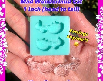 Alice in wonderland SHAKER mold Mad hatter mold Shakers Cheshire cat mold Resin mold Alice mold Keychain mold Card set mold