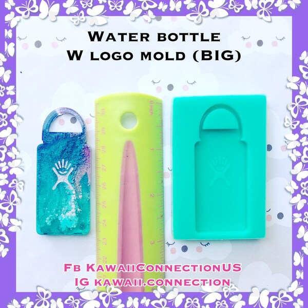 BIG Hydro Flask Water Bottle Silicone Mold for Resin Deco Charms Cabochons for Dollhouse Miniatures Bag Key Charms DIY