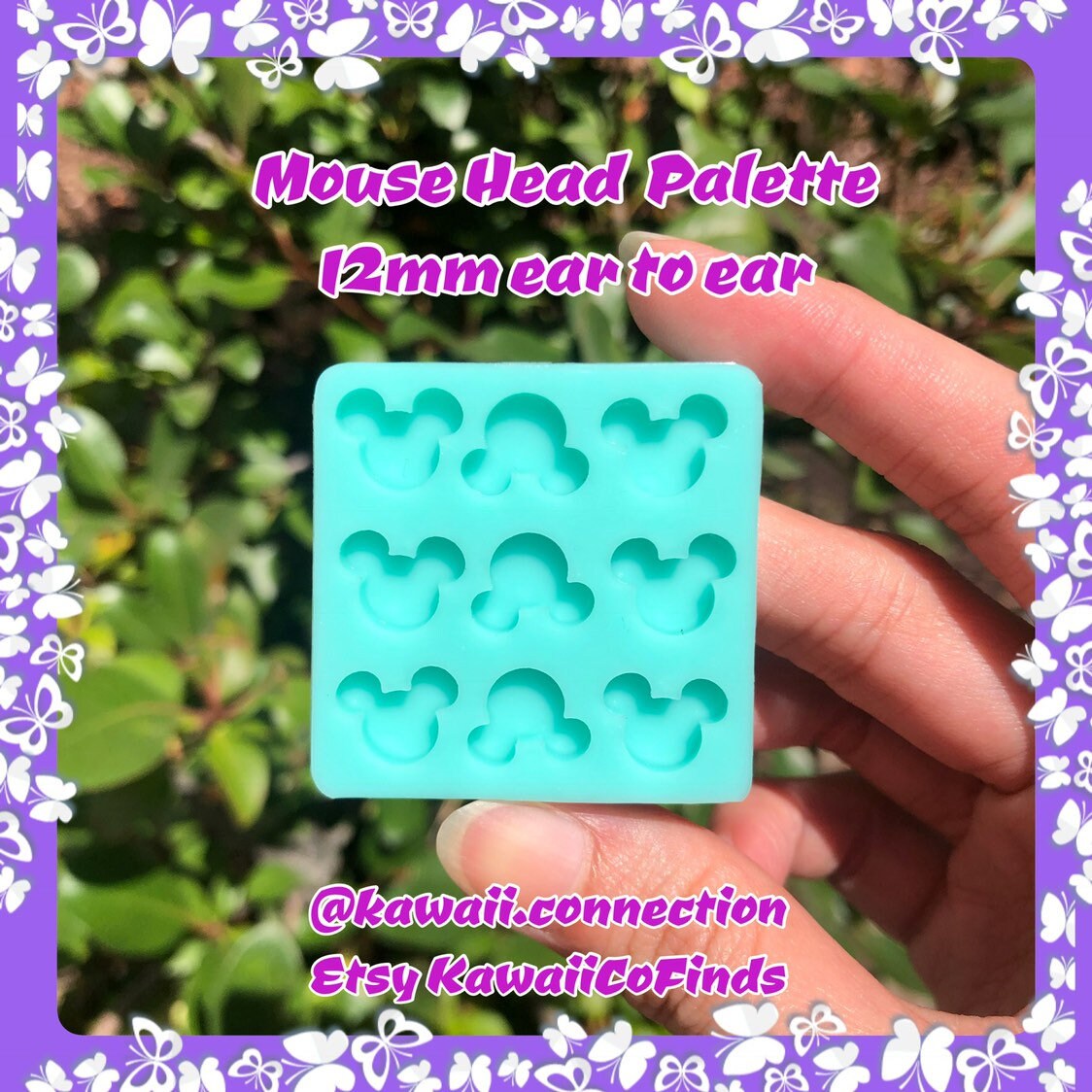 TINY Mouse Ears 12mm Shiny Flat Shaker Bits Silicone Mold Palette for…
