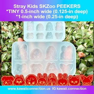 K-Pop Peeker TINY 0.5-inch wide (0.125-inch deep) or 1-inch wide (0.25 inch deep) KPop Silicone Mold for Resin Concert Freebies Earrings