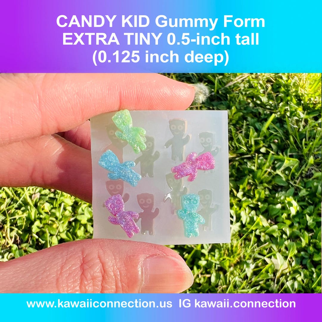 Xtra Tiny 0.5-inch Tall @0.125 Inch Deep Shiny Candy Gummy Kids Resin ...