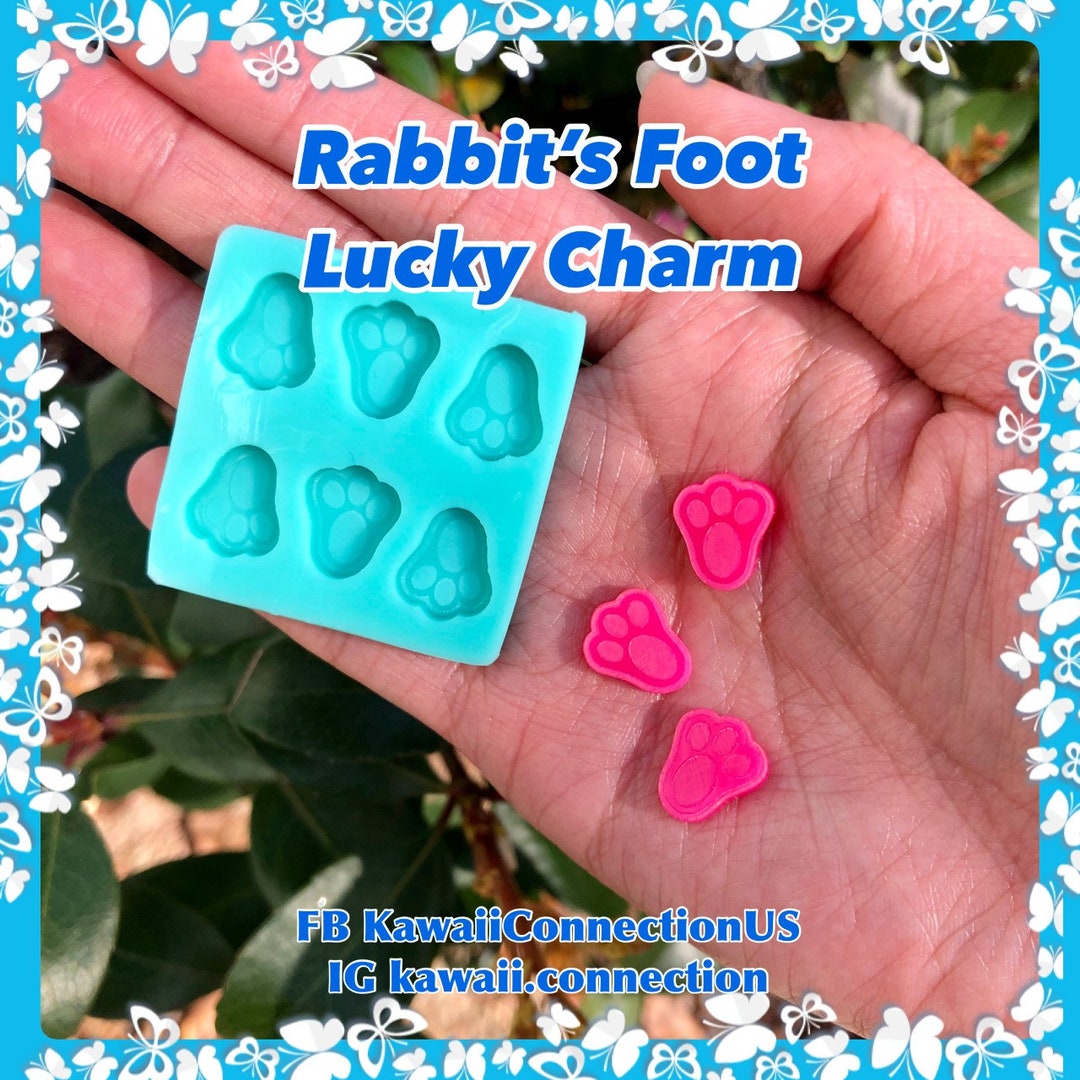 Pink Rabbit Foot TINY 0.5-inch Tall (0.125 Inch Deep) Rabbit Bunny Foot for Luck ...