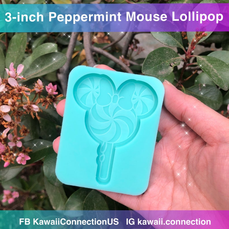 YOU CHOOSE Peppermint Candy Lollipop Mouse Silicone Mold for Custom Resin Clay for Christmas Holiday Charms Keychain Pendant Ornament