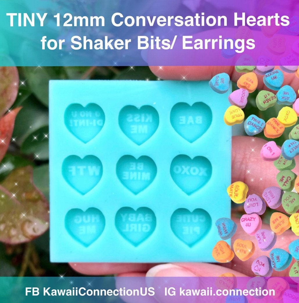 Valentines Conversation Hearts, Epoxy Resin Mold, Silicone Mold