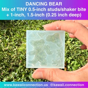 Mixed Sizes (see photo for details) Dancing Bear Silicone Mold for Resin Deco Shaker Bits Charm Stud Earrings Pendants DIY