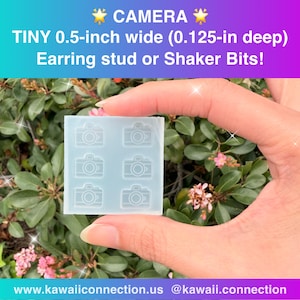TINY (0.5 inch wide, 0.125 inch deep) Camera Photography Shaker Bits Silicone Mold Palette for Resin Deco Earrings Studs  Shaker Charms DIY