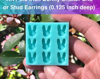 TINY 0.5 inch Bunny Silicone Mold Palette for Resin Deco Bag Small Stud Earrings Shaker Bits Charms DIY