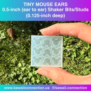 TINY Mouse Ears 12mm Shiny Flat Shaker Bits Silicone Mold Palette for Resin Deco Bag Earrings Studs Shaker Charms DIY