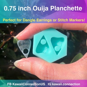 0.75 inch tall (0.25inch deep) Ouija Planchette Highly Detailed Silicone Mold Palette for Wax Melts Resin Earrings Stitch Marker Charms DIY