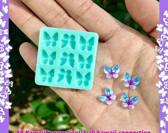 TINY Shiny Domed Butterfly Wings Silicone Mold Palette for Resin Earrings Spring Charms Shaker Cabochons