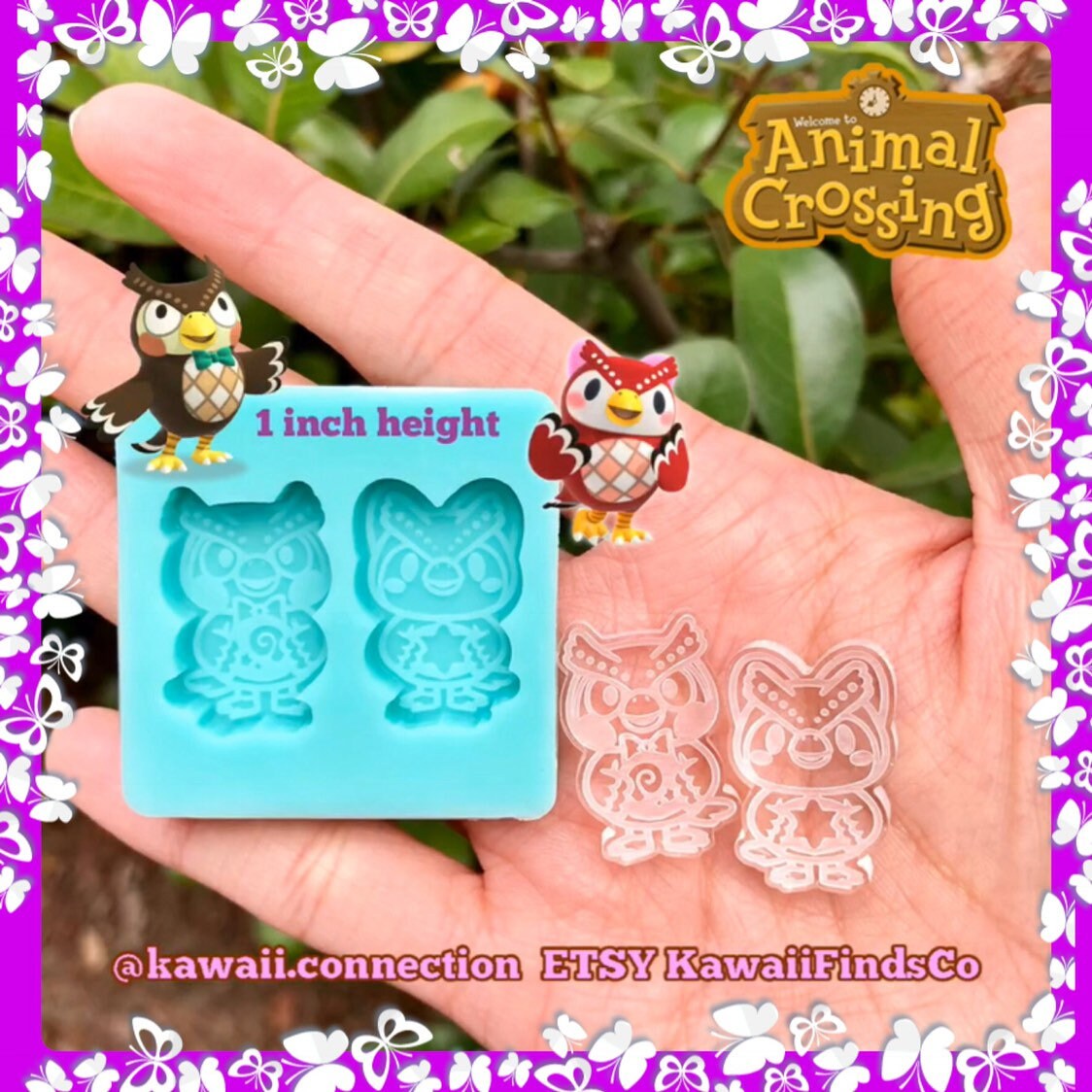 1-inch Owls from Animal Game Silicone Mold Palette for Custom Resin Figure for Keychain Charm