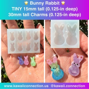 Bunny Easter Peeps Rabbit Silicone Mold Palette for Resin Earrings Charms Pendants Cabochons