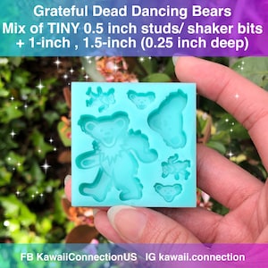 Mixed Sizes (see photo for details) Dancing Bear Silicone Mold for Resin Deco Shaker Bits Charm Stud Earrings Pendants DIY