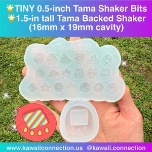 TINY 0.5 inch (0.125 inch deep) Shaker Bits + 1.5 inch tall (0.25 inch deep) Egg Japanese Game Backed Shaker Silicone Molds for Resin Charms