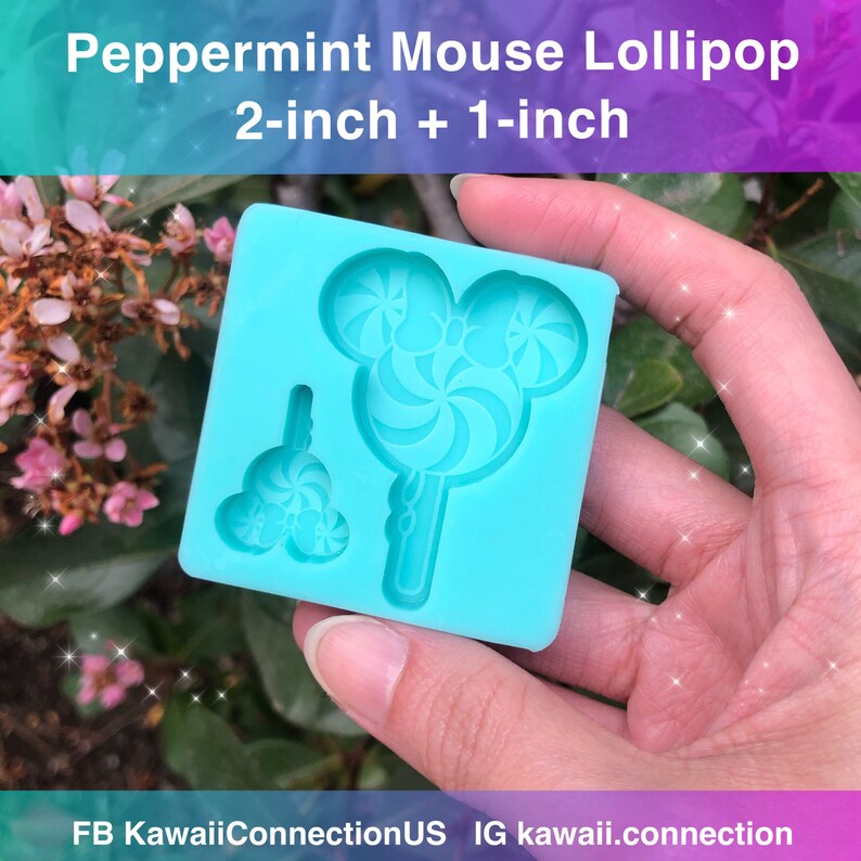 YOU CHOOSE Peppermint Candy Lollipop Mouse Silicone Mold for Custom Resin Clay for Christmas Holiday Charms Keychain Pendant Ornament