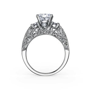 Set di anelli da sposa, Set di anelli di fidanzamento, Anello in argento 935 con fascia abbinata, Set di anelli di diamanti Moissanite, Anello con tre pietre decorative immagine 5