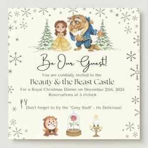 Christmas, Be Our Guest, Belle Invitation, Disney Invitation, BOG invitation, Belle, Beauty & the Beast, Royal Feast
